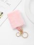 Snap Button Fluffy Coin Purse RFID Anti-theft