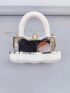 Mini Metal Decor Novelty Bag White Cute Top Handle For Party