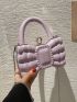Mini Metal Decor Novelty Bag Purple Cute Top Handle For Party