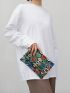 Snakeskin Embossed Square Bag