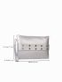 Metallic Studded Decor Square Bag With Wristlet