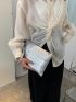Metallic Studded Decor Square Bag With Wristlet