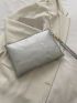 Metallic Studded Decor Square Bag With Wristlet