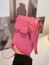 Mini Neon Pink Flap Phone Wallet