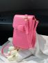 Mini Neon Pink Flap Phone Wallet