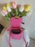 Mini Neon Pink Flap Phone Wallet