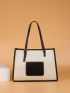 3pcs Geometric Pattern Shoulder Tote Bag Set, Best Work Bag For Women
