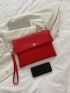 Litchi Embossed Flap Square Bag