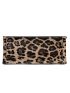 Leopard Pattern Twilly Scarf Decor Tote Bag With Square Bag, Best Work Bag For Women