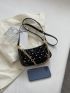 Ripped Sequin & Chain Square Bag