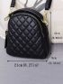 Litchi Embossed Argyle Quilted Classic Backpack