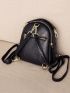 Litchi Embossed Argyle Quilted Classic Backpack
