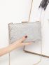 Mini Rhinestone Decor Chain Box Bag
