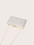 Mini Rhinestone Decor Chain Box Bag