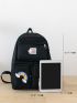 4pcs Rainbow Print Release Buckle Decor Functional Backpack Set