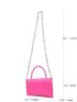 Neon Pink Crocodile Embossed Novelty Bag