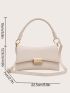 Metal Lock Top Handle Baguette Bag