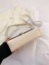 Metal Lock Top Handle Baguette Bag
