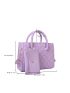 Stitch Detail Double Handle Square Bag With Coin Purse