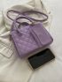 Stitch Detail Double Handle Square Bag With Coin Purse