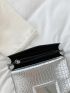 Mini Metallic Crocodile Embossed Flap Square Bag