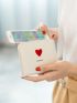 Heart Embroidered Snap Button Small Wallet
