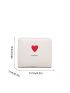 Heart Embroidered Snap Button Small Wallet