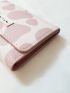 Cow Print Letter Patch Small Wallet, Multi-card Slot Tri-fold Card Holder