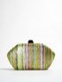 Striped Pattern Satin Box Bag