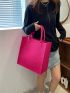 Crocodile Embossed Felt Top Handle Bag
