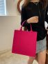 Crocodile Embossed Felt Top Handle Bag