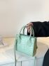 Mini Crocodile Embossed Square Bag
