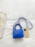 Mini Chevron Detail Square Bag