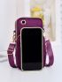 Letter Decor Earphone Hole Detail Phone Wallet