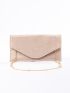 Minimalist Flap Chain Suedette Square Bag