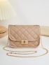 Mini Argyle Quilted Twist Lock Flap Chain Square Bag
