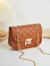 Mini Quilted Detail Flap Chain Square Bag