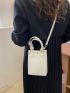Mini Crocodile Embossed Double Handle Square Bag