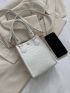Mini Crocodile Embossed Double Handle Square Bag