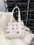 Cherry Print Square Bag