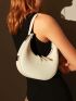 Women's Shoulder Bag, Simple All-match Underarm Bag, Solid Color Baguette Bag, Minimalist Hobo Bag