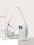 Metallic Studded Decor Hobo Bag