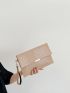 Crocodile Embossed Flap Square Bag