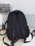 Letter Graphic Contrast Piping Functional Backpack