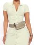 Mini Metallic Crocodile Embossed Fanny Pack