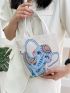 Cartoon Elephant Graphic Square Bag