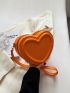 Mini Neon Orange Letter Graphic Heart Design Novelty Bag