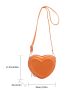 Mini Neon Orange Letter Graphic Heart Design Novelty Bag
