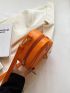Mini Neon Orange Letter Graphic Heart Design Novelty Bag