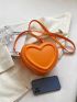 Mini Neon Orange Letter Graphic Heart Design Novelty Bag